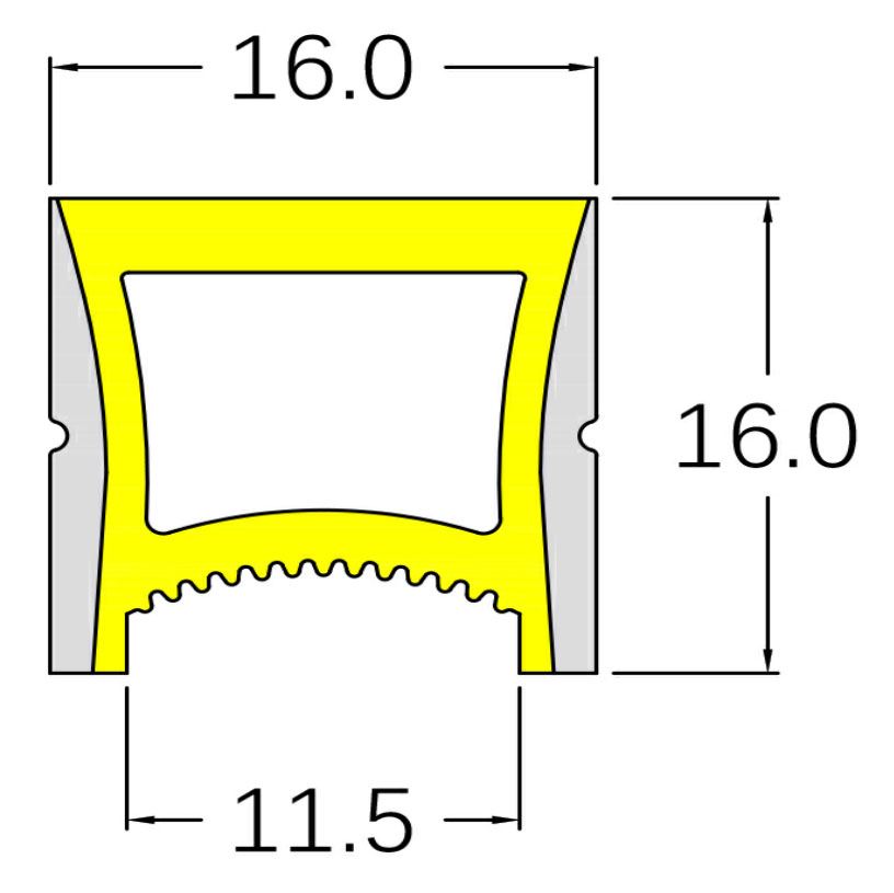 Flexible Silicone LED Diffuser Tube For Aluminum Profile Installation 120° Top Emitting 16*16mm Flexible Silicone LED Diffuser Tube For Aluminum Profile Installation 120° Top Emitting 16*16mm